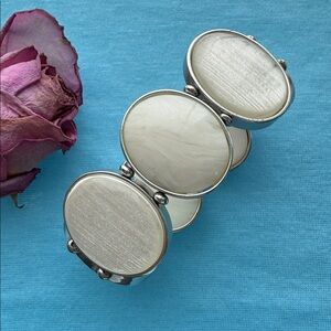 Beautiful Mother of Pearl Chunky Silver and White Bracelet Versatile